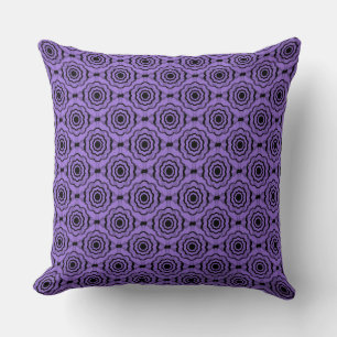 Lavender Black Flower Seamless Pattern Cushion