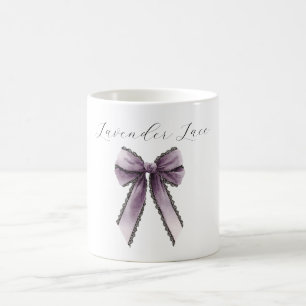 Lavender Black Lace Bow Coffee Mug