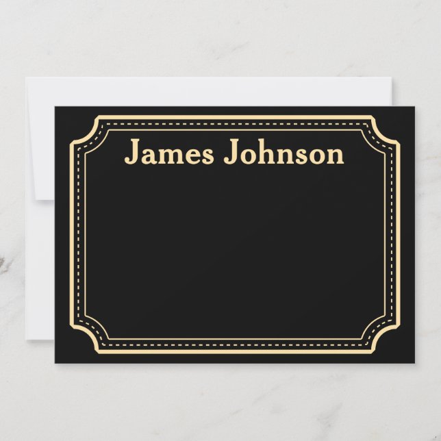 Lavender Black Retro Bold Serif Desk Name Plate Card (Front)