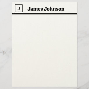 Lavender Black Retro Bold Serif Desk Name Plate Custom Letterhead