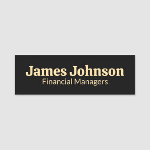 Lavender Black Retro Bold Serif Desk Name Plate Tag