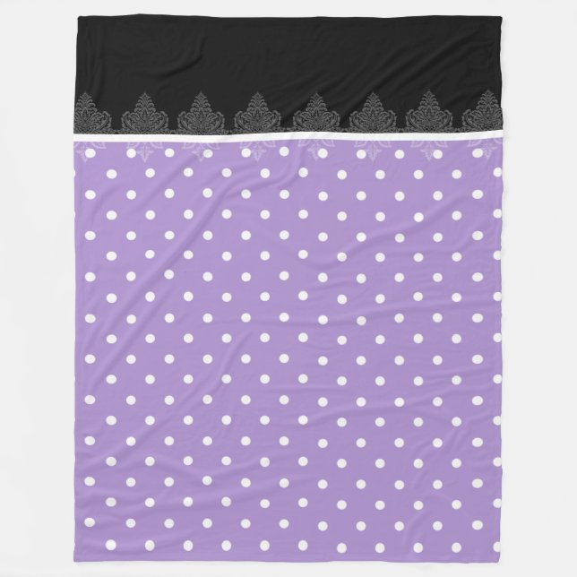 Lavender & black stripes Tiffany’s Fleece Blanket (Front)