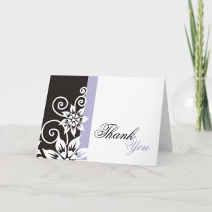 Lavender & Black Unique Thank You Cards