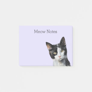 Lavender Black White Kitty Cat Post-it Notes