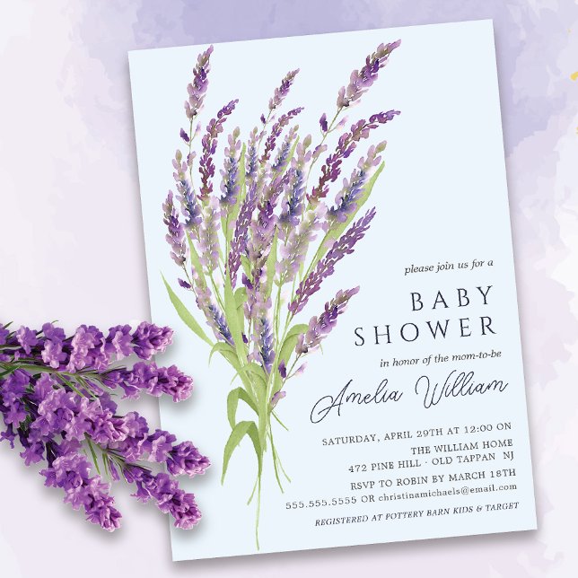 Lavender Bliss Baby Shower Invitation (Creator Uploaded)