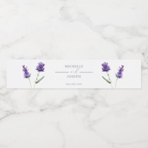Lavender Bliss Elegant Watercolor Wedding Water Bottle Label