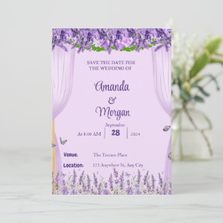 Lavender Bliss Save The Date Customisable Card