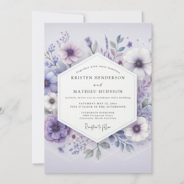 Lavender Bloom Meadow Wedding Invitation (Front)