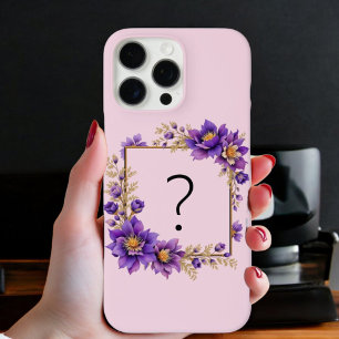 Lavender Bloom : Monogrammed Initial '?' iPhone 16 Pro Max Case