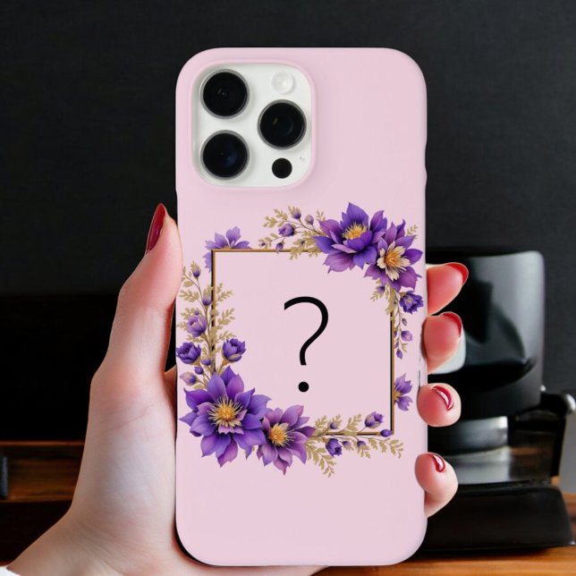 Lavender Bloom : Monogrammed Initial '?'  Case-Mate iPhone Case (Creator Uploaded)