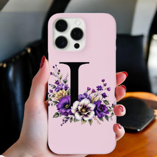 Lavender Bloom : Monogrammed Initial 'L'  iPhone 16 Pro Max Case