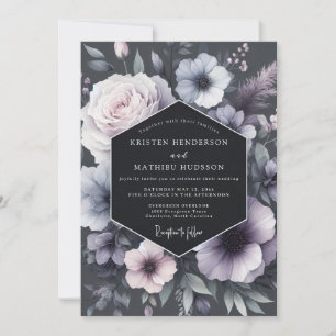 Lavender Bloom Moody Romance Wedding Invitation