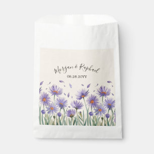 Lavender Bloom Watercolor Wildflower Wedding Favour Bags