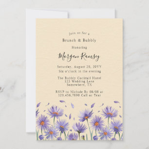 Lavender Bloom Wildflowers Brunch & Bubbly Invitation