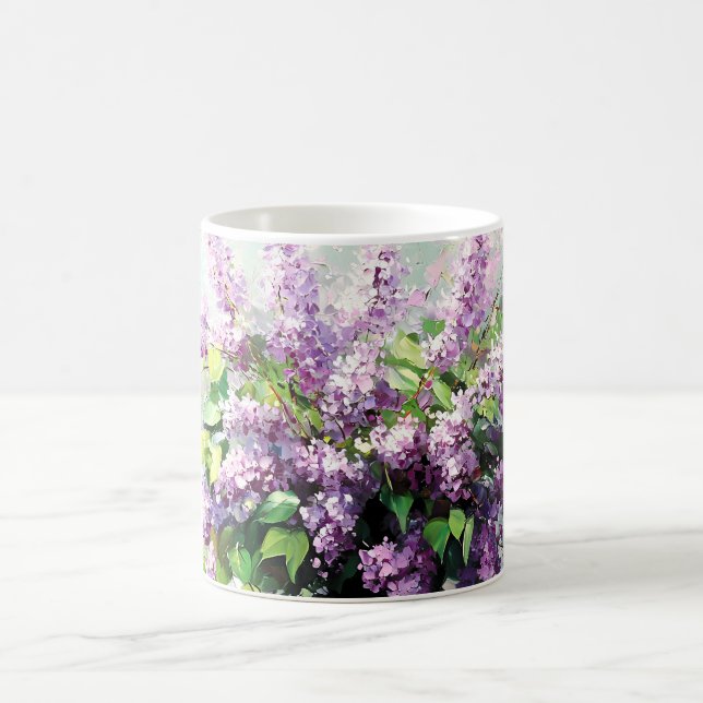 Lavender Blooming Lilac Bouquet Coffee Mug (Center)