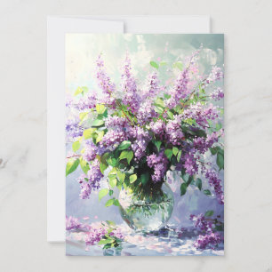 Lavender Blooming Lilac Bouquet Holiday Card