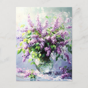 Lavender Blooming Lilac Bouquet Holiday Postcard