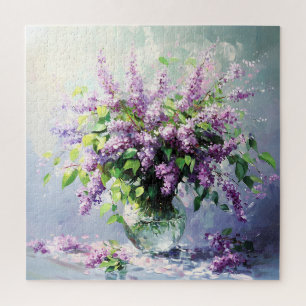 Lavender Blooming Lilac Bouquet Jigsaw Puzzle
