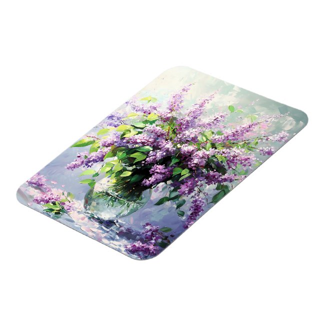 Lavender Blooming Lilac Bouquet Magnet (Left Side)