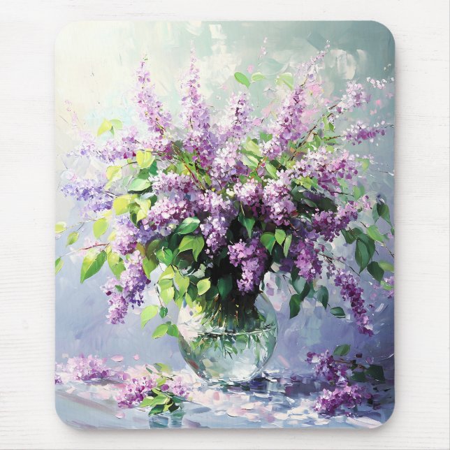 Lavender Blooming Lilac Bouquet Mouse Mat (Front)