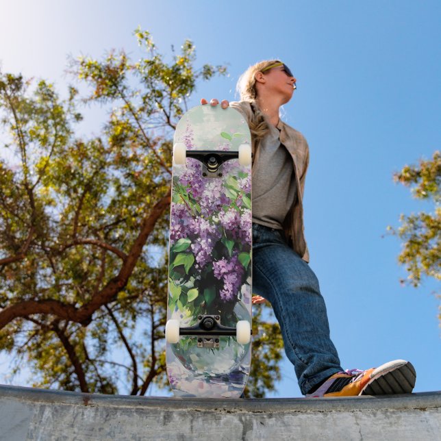 Lavender Blooming Lilac Bouquet Skateboard (Outdoor 1)