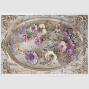 Lavender Blooms, Vintage Lace Floral & Mix Media Tissue Paper