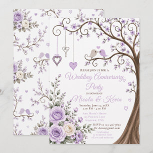 Lavender Blossom Anniversary Party Invitation