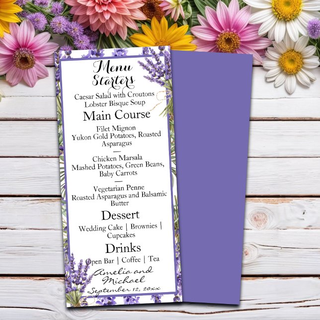 Lavender Blossom Garden Wedding Menu (Creator Uploaded)