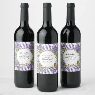 Lavender Blossom Garden Wedding Wine Label