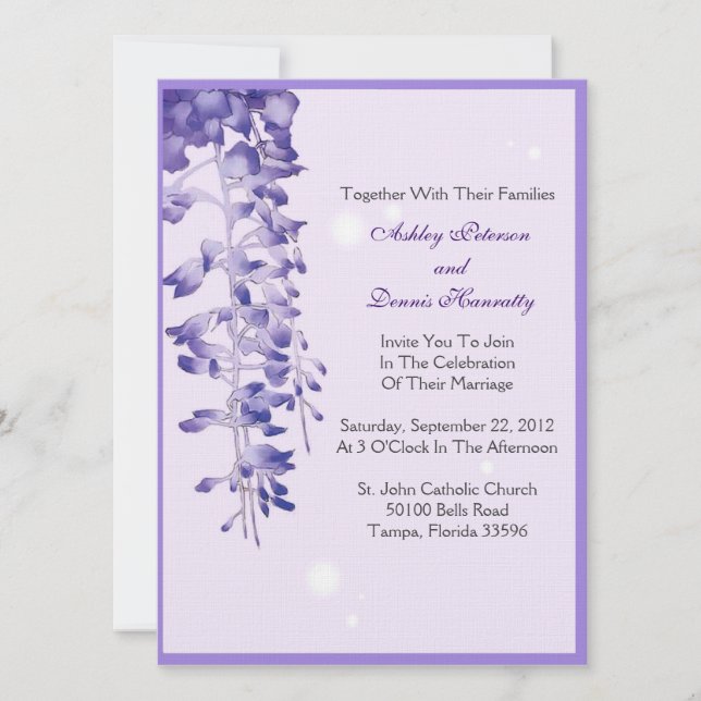 Lavender Blossom Invitation (Front)