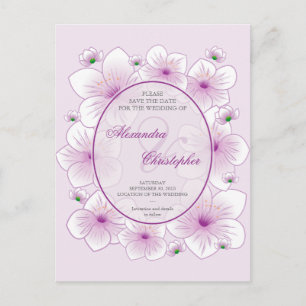 Lavender Blossom Romantic Save The Date Wedding Announcement Postcard