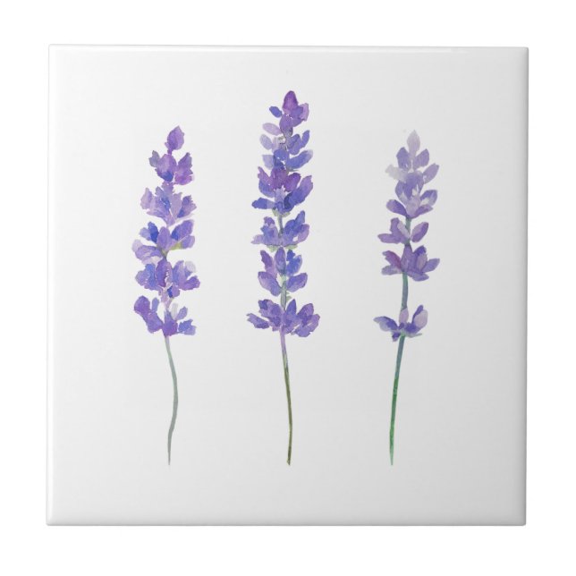 Lavender Blossoms Ceramic Tile (Front)