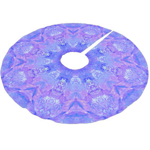 Lavender Blue and Snow Pattern Brushed Polyester Tree Skirt