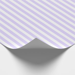 Lavender Blue and White Simple Horizontal Striped Wrapping Paper