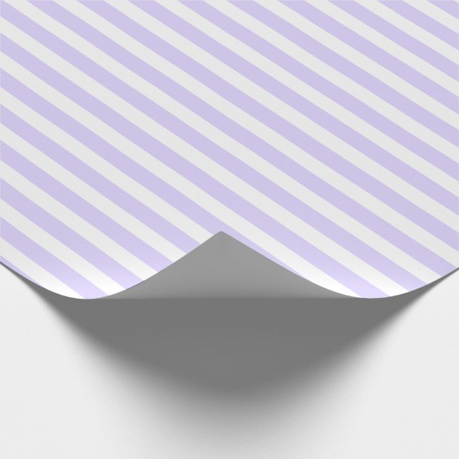 Lavender Blue and White Simple Horizontal Striped Wrapping Paper (Corner)