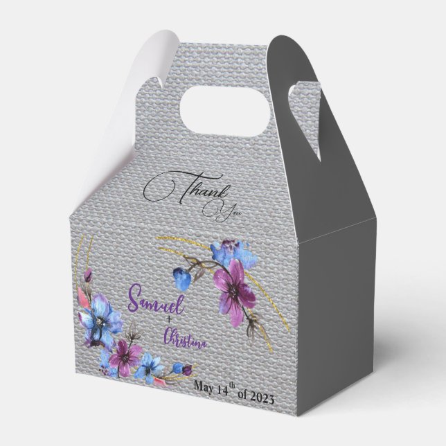 lavender Blue Favour Box (Front Side)