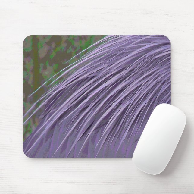 Lavender Blue Feathers Mouse Mat (With Mouse)