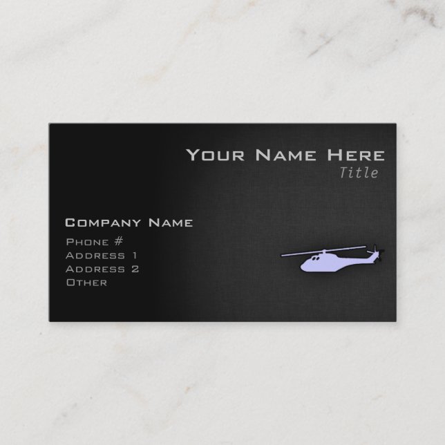 Lavender Blue Helicopter Business Card (Front)