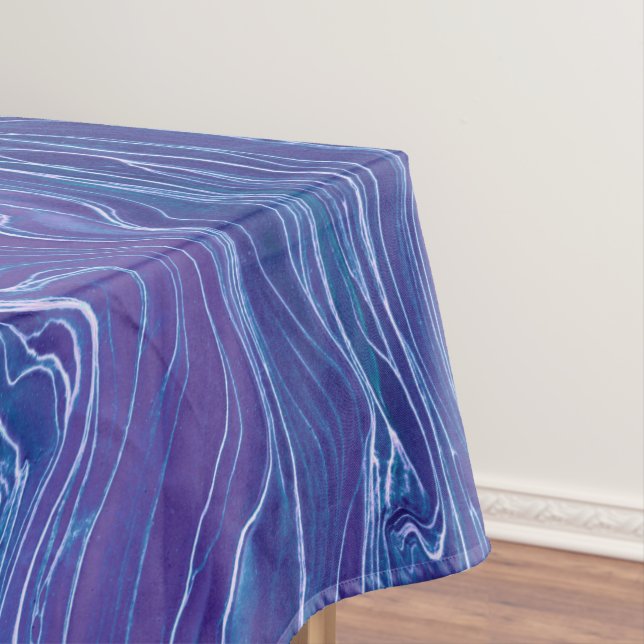 Lavender Blue Lace Marble Acrylic Abstraction   Tablecloth (In Situ)