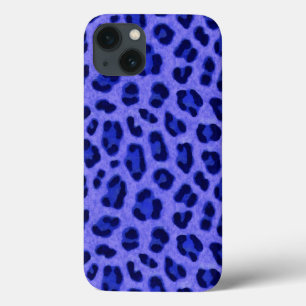 Lavender Blue Leopard Animal Print Skin Pattern   iPhone 13 Case