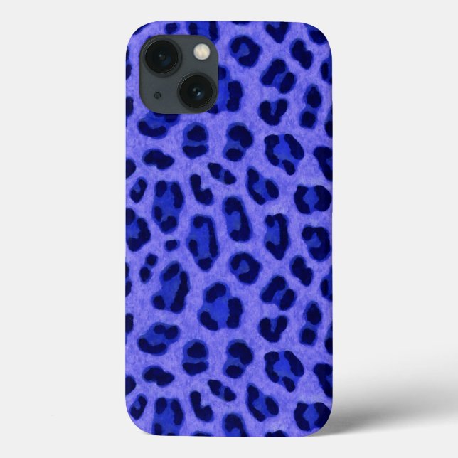 Lavender Blue Leopard Animal Print Skin Pattern   Case-Mate iPhone Case (Back)