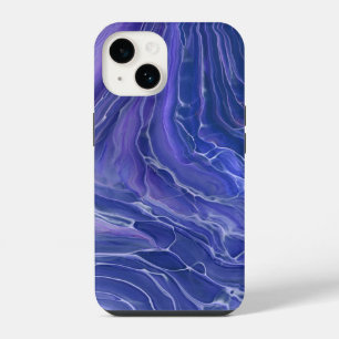 Lavender Blue Marble Acrylic Abstract iPhone 14 Case