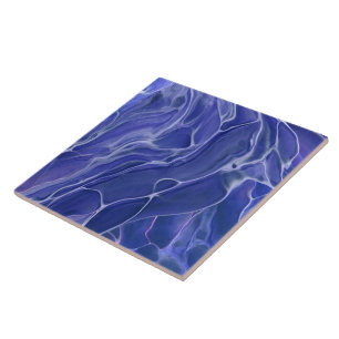 Lavender Blue Marble Acrylic Abstraction Tile