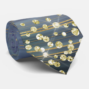 Lavender & Blue Marble Gold Glitter Necktie