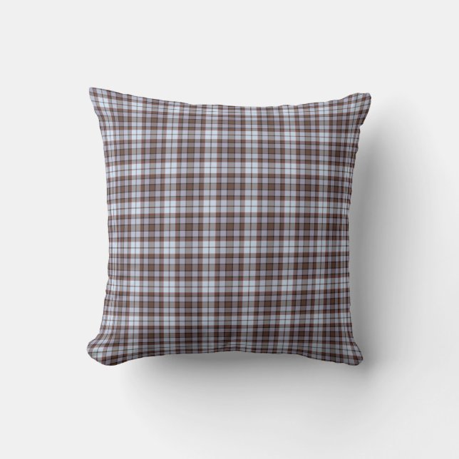 Lavender Blue Plaid Tartan Retro Color Cushion (Front)