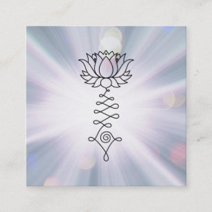 *~* Lavender Blue Rays Healing Reiki Energy Lotus Square Business Card
