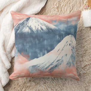 Lavender Blue Snow Mountain Sunset Pattern Cushion