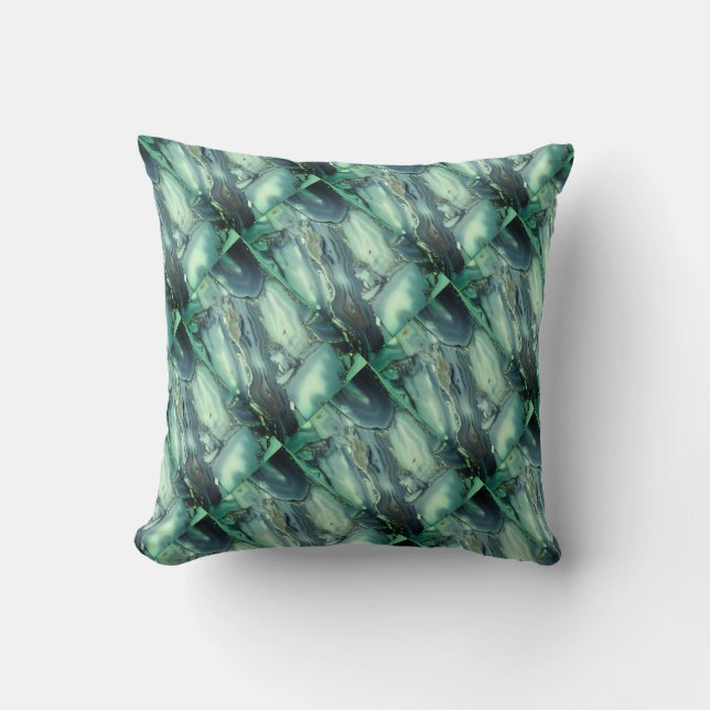 Lavender Blue & Turquoise Abstract Decor Pillow (Front)