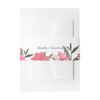 Lavender Blush Floral Wedding Belly Band Invitation Belly Band