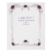 Lavender Blush Floral Wedding Gold Photo Booth Tap
